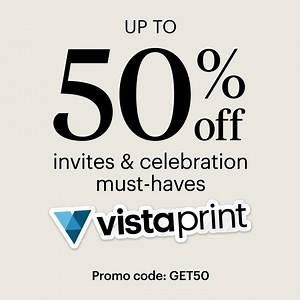 Create the one-of-a-kind celebration you’ll never forget with up to 50% off invites and celebration must-haves. | VistaPrint