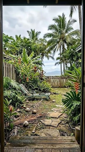 Turning a Simple Yard into a Tropical Dream 🌊🌴 #shorts #statisfying #landscape #tropical