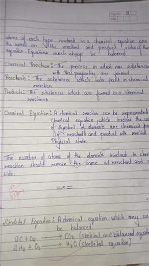 Class -10th Science # Chapter -1 Chemical reaction and equations # notes