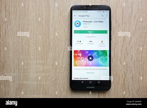 Periscope - Live Video app on Google Play Store website displayed on Huawei Y6 2018 smartphone Stock Photo - Alamy