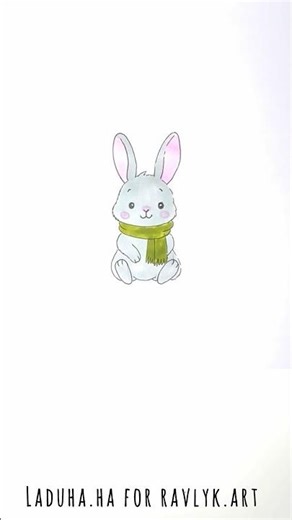 🐇🌸 Created Rabbit Art 🎬 Easy Animal Drawing Guide 💛🎨 #shorts #drawing #RavlykArt