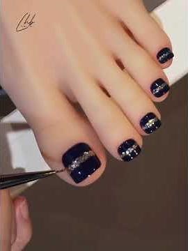 Elegant Black Silver Cat Eye French Toe Nail Tutorial | Luxury Design