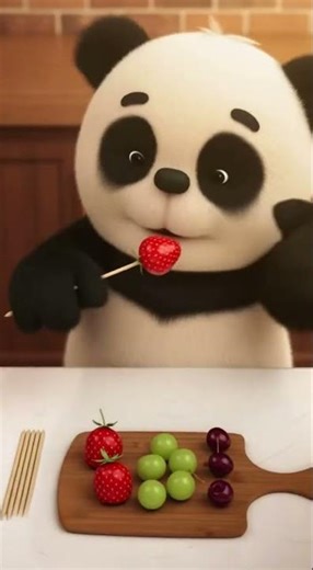 Baby Panda's Kitchen(tanghulu) #panda #cute #food #animals #funny #cooking #cutepanda #tanghulu