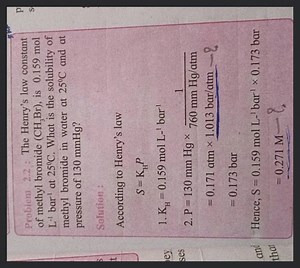 Problem 2.2: The Henry's law constant of methyl bromide \left(\... | Filo