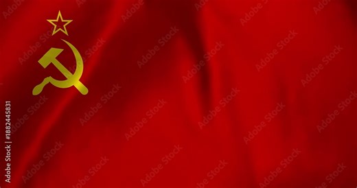 The Union of soviet socialist republic or USSR flag waving with the wind background loop video animation