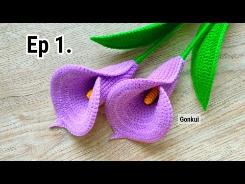 Ep1. Petals 💜 Crochet Calla Lily Flower Tutorial step by step | Crochet Flower Bouquet #crochet