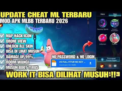 ML MOD MENU MLBB CHEAT NEW UPDATE - MAP HACK / UNLOCK ALL SKIN / NO KEY / NO EXPIRE / SAFE 100%