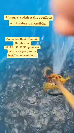 Profitez d’un approvisionnement en eau fiable grâce à nos pompes solaires puissantes et écologiques. Faciles à installer et économiques, elles fonctionnent entièrement à l’énergie du soleil. Disponibles dès maintenant chez Bénin Énergie. | Tertio Edah II