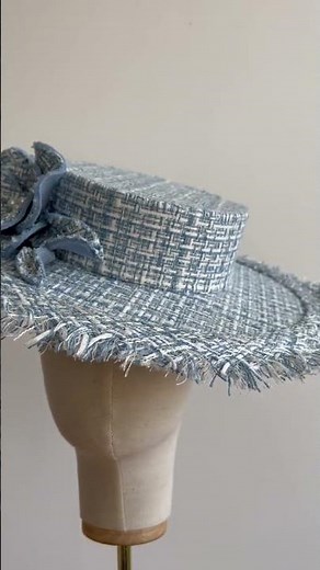 Amelie Wide Brim Boater Hat for Royal Ascot and Weddings, handmade by Elena Shvab Millinery London