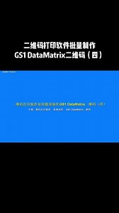 二维码打印软件如何批量制作GS1 DataMatrix二维码（四）#二维码打印软件#批量制作#GS1 DataMatrix二维码