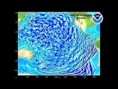 Narrated animation of March 11, 2011 Honshu, Japan tsunami propagation