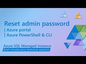 How to reset server admin password