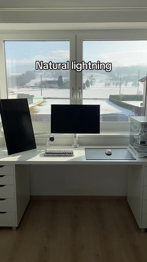 Good afternoon 🫶 #viral #xyzabc #desksetup #whitesetup #minimalism