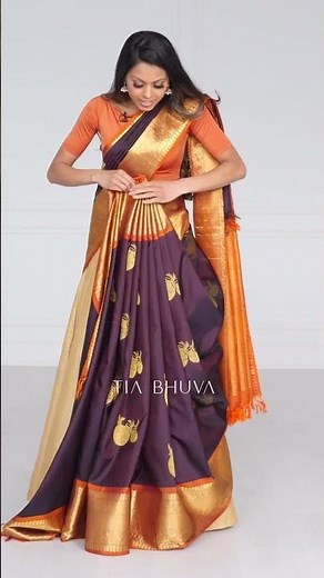 Nivi Cancan Drape | saree draping | cancan skirt for lehenga | half saree wearing styles | #shorts