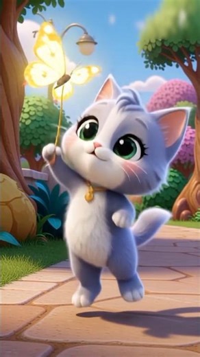 Cute Dancing Cat & The Magic Butterfly