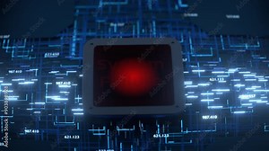 Computer malfunction, hacker attack. Critical error message flashing on processor. Computer system failure. Fatal error. Screen of death. Concept of non-working service. Stock Video