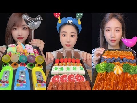 Power Crunch Chocolate & Color Candy 🍫🌈 | ASMR Eating Sounds to Replay