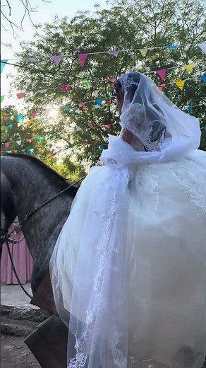 A bride riding a horse at her wedding 🐎 ✨