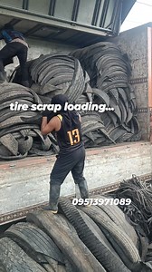 Hard work in motion! ♻️ Loading tire scrap for recycling ! #webuytires #call_09513971089 | Rubber Ring Supplier and Scrap Tire Buyer