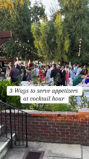 Once your wedding ceremony is over, the first thing your guests will want is a bite to eat and a drink in their hand. 🍸 Here are 3 common ways you can serve food during cocktail hour while you’re off taking wedding photos. ✨ #weddingplanner #weddingplanning #weddingtips #weddingtiktok