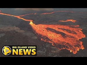 Mauna Loa Eruption Breakouts Along Lava Channel (Dec. 8, 2022)