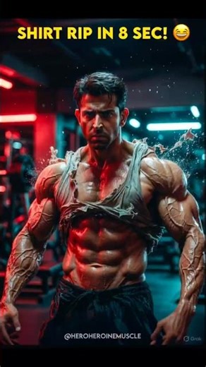 Hrithik Shirt RIPS in 8 Sec 🔥 AI Muscle Shock! #Shorts