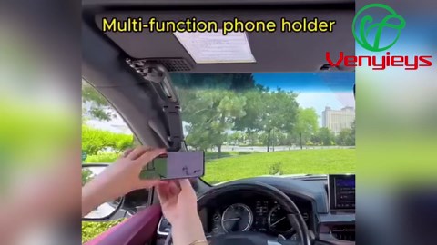 Shuitterlily Phone Holder, Shuitterlily Rotatable and Retractable Car Phone Holder, 2024 New 2 in 1 Shutterlily Phone Holder for Car, Sun Visor Cell Phone Holder for Car (Gray)