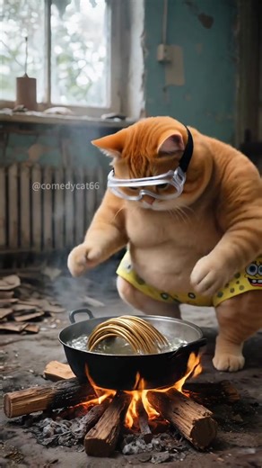 The orange cat brings copper to melt and sells it as gold. | Orange CAT