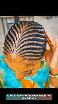 Natural Hairstyles for Black Women 2026 #shorts | Mini Twist Ideas #naturalhair #hairstyle #cornrows