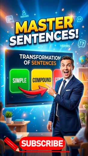 Transformation of Sentences in English | Simple, Compound & Complex Sentence Explained 🔥 #English