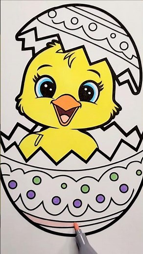 Cute BABY CHICK Coloring Page #easter #eastercoloring #coloring #coloringpages #kidsvideo #cutstuff