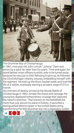 The Little Drummer: Johnny Clem’s Rise to Glory#CivilWarHistory #JohnnyClem #shorts