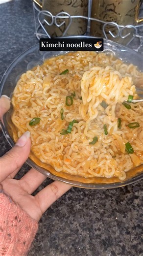 kimchi noodles 🍜#snacks #recipe #knorrnoodles#easy