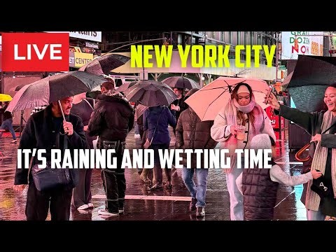New York City: Its Raining And Wet Times Live