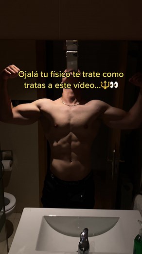 Muscular Man Shows Off Fitness in Bathroom Flexing