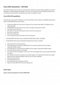 Cisco 4431 Datasheet – ISR 4431 - SlideServe