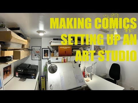 How to set up an art studio for making comics.