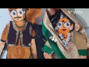 How to make puppet craft/traditional dress / costume puppet