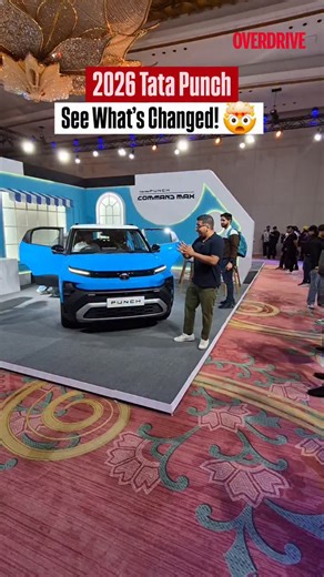 OVERDRIVE on Instagram: "The 2026 Tata Punch is here with a host of updates! From a refreshed design with sleeker LED DRLs and a revised grille, to tech upgrades like a 360° surround-view camera and a 7-inch digital instrument cluster. Safety gets a boost too, 5-star Bharat NCAP rating, six airbags, ESC, ABS, TPMS, and more. Powertrain options include a turbocharged engine with a 6-speed gearbox, and the Punch now comes in four new colours. Introductory prices start at ₹5.99 lakh #TataPunch #Tat