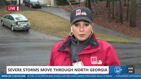 Tree crashes through Roswell home