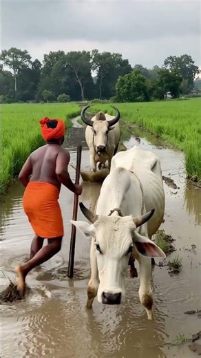 Bull Attacked Farmer Who Was Beating Exhausted Cow in Muddy Field