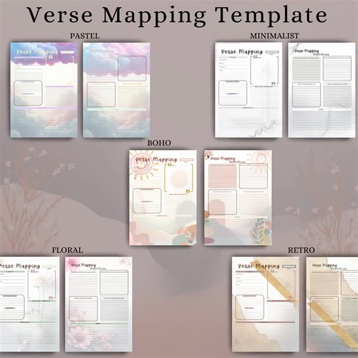 Verse Mapping Bible Study Printable | 5 Themes (PDF) - Etsy