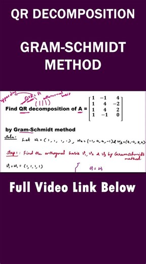 MA25C02 | Matrix Decomposition in Tamil | QR decomposition of the matrix by the Gram-Schmidt method