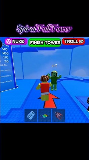 Sky Fall Tower Challenge in Roblox! 😱 #funny #roblox #shorts