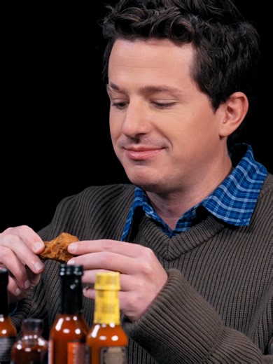 NEW hot ones episode with Charlie Puth 🔥 find out if he made it through the wings of death NOW 👀 link in bio. #hotones Presented by @barbie