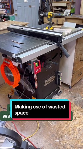 Just a good way to use up that extra space on the saw ##workshop##woodshop##tablesaw##maker##woodworker##tools