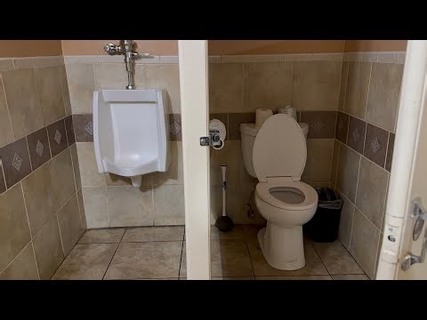 American Standard Washbrook Urinal, Niagara Stealth Toilet Flush, Men’s Bathroom Tour | Alhambra, CA