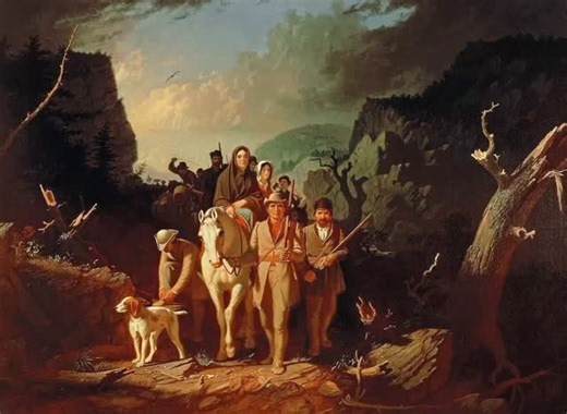 Pioneers, not Illegals. ‘Daniel Boone Escorting Settlers through the Cumberland Gap’ - George Caleb Bingham #fyp | Keith Pearson