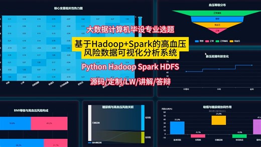 【Python大数据项目推荐】基于Hadoop Spark的高血压风险分析系统毕设选题推荐 毕业设计 选题推荐 毕设选题 数据分析 机器学习 数据挖掘