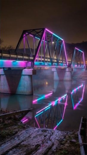 Collapsed Rusty Bridge Rebuilt Into a Cyberpunk Neon Masterpiece 🌉⚡ (Insane Transformation) #shorts